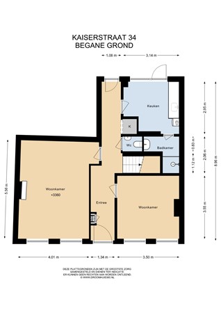 Floorplan - Kaiserstraat 34, 2311 GS Leiden